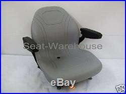 HIGH BACK GRAY SEAT WithARM RESTS FITS HUSTLER FASTRAK AND SUPER DUTY MOWERS #LT