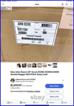 John Deere Zero-Turn Mower 48 in. 6.5 Bushel Twin Bagger BUC11344 Not Mower L665