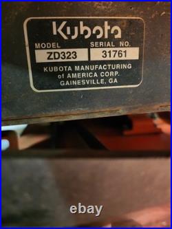 KUBOTA ZD323 Zero-Turn 60 Diesel Engine Mower 923hrs Pro 60 with Lifting Jack KUBOTA ZD323 Zero-Turn 60 Diesel Engine Mower 923hrs Pro 60 with Lifting Jack