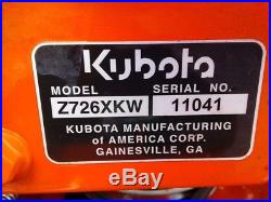 Kubota Z726xkw Commercial Zero Turn Mower. 25.5hp Kawasaki. 60 Mower. Very Nice