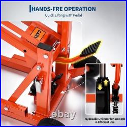 Lawn Mower Lift Jack Hydraulic Adjustable Zero Turn with Strap 550lb Tractor ATV