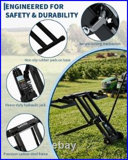 Lawn Mower Lift Jack Hydraulic Lifting Adjustable Zero Turn 500lb with Safety Lock