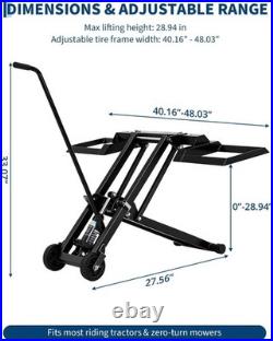 Lawn Mower Lift Jack Hydraulic Lifting Adjustable Zero Turn 500lb with Safety Lock