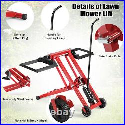 Lawn Mower Lift Jack for Tractors & Zero Turn Riding Mowers Foldable on Wheels