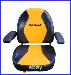 OEM Cub Cadet Seat Yellow Black Zero Turn Mower 4 bolt METAL FRAME Armrests ZT