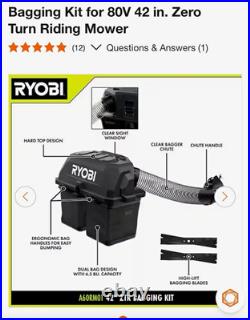 RYOBI A60RM01 42in ZTR Bagger Kit for 80V 42in Zero Turn Riding Mower