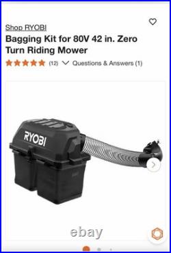 RYOBI A60RM01 42in ZTR Bagger Kit for 80V 42in Zero Turn Riding Mower