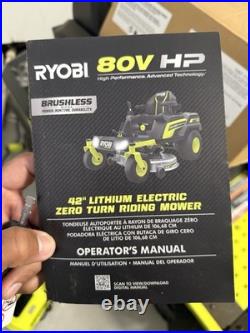 Ryobi Z42Li 80V 42 Electric Zero Turn Riding Lawn Mower Ryobi Z42Li 80V 42 Electric Zero Turn Riding Lawn Mower