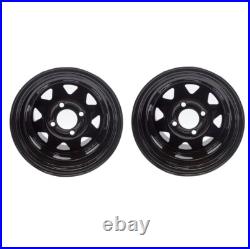 Set 2 12x8.5 Wheels Rims Mower Garden Lawn Tractor 12 4 holes 4/4 Zero Turn Rim