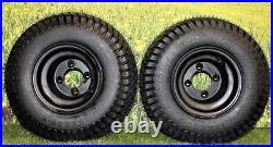 Set of (2)-8 Matte Black Steel Golf Cart Wheels and 18X8.50-8 Turf 4 Ply Tires