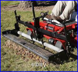 Swinging Tool Bar and Rake Ezra Lawn Care Equipment mounts on a zero turn mower Swinging Tool Bar and Rake Ezra Lawn Care Equipment mounts on a zero turn mower
