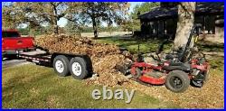 Swinging Tool Bar and Rake with tall Leaf Pushers mounts on a zero turn mower