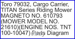 Toro Titan 79032 Riding / Zero Turn Mower Rear Cargo Carrier OEM Hauling Storage