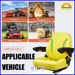 Tractor Zero Turn Mower Seat with Adjustable Safety Belt Armrest Backrest