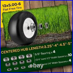 Upgraded 13x5.00-6 Flat Free Zero Turn Mower Tires