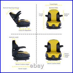 Yellow Black Zero Turn Mower Suspension Seat for John Deere Cub Cadet Hustler
