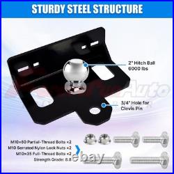 Zero Turn Lawn Mower Hitch with 2 Hitch Ball Heavy Duty 6mm Thick Steel Universal