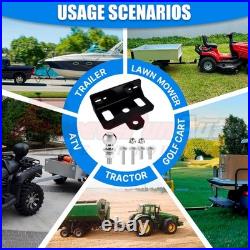 Zero Turn Lawn Mower Hitch with 2 Hitch Ball Heavy Duty 6mm Thick Steel Universal
