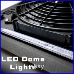 Zero-Turn Mower Canopy with Cooling Fan & LED Lights Black