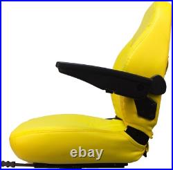 Zero Turn Turf Lawn Mower Seat Yellow with Armrests John Deere