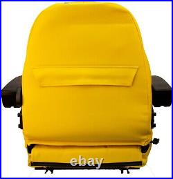 Zero Turn Turf Lawn Mower Seat Yellow with Armrests John Deere